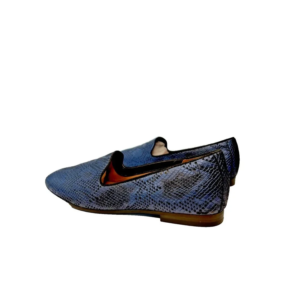 EUC Host Pick 🎉 Vionic Leather Willa II Slip On Loafers Blue Metallic Snake $130 - Picture 3 of 5